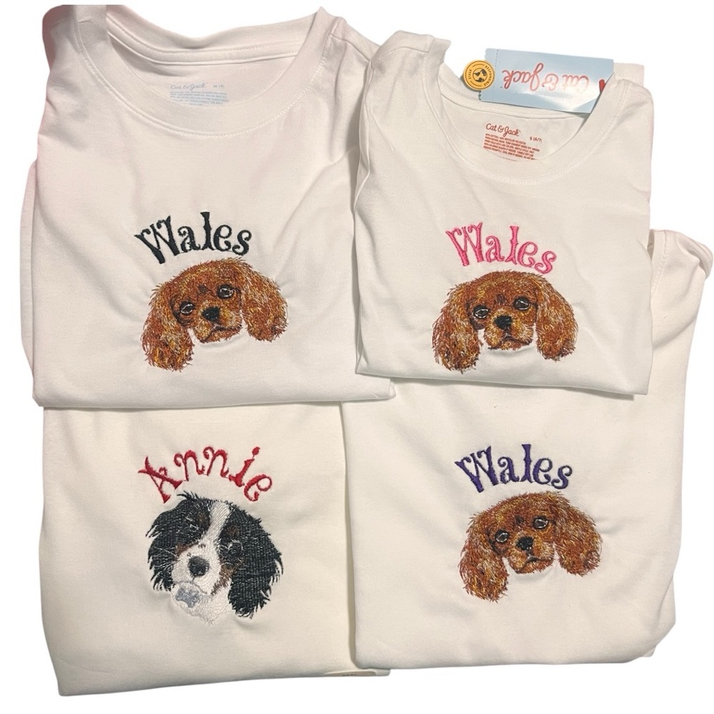 Custom embroidered Dog Mom t-shirt Embroidered Dog Mama t-shirt S M L XL